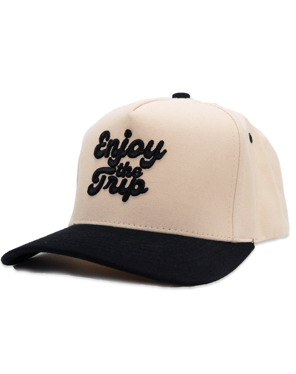 Enjoy the Trip 5-Panel Snapback - 2 Tone (Black/Stone) - DIPPED®