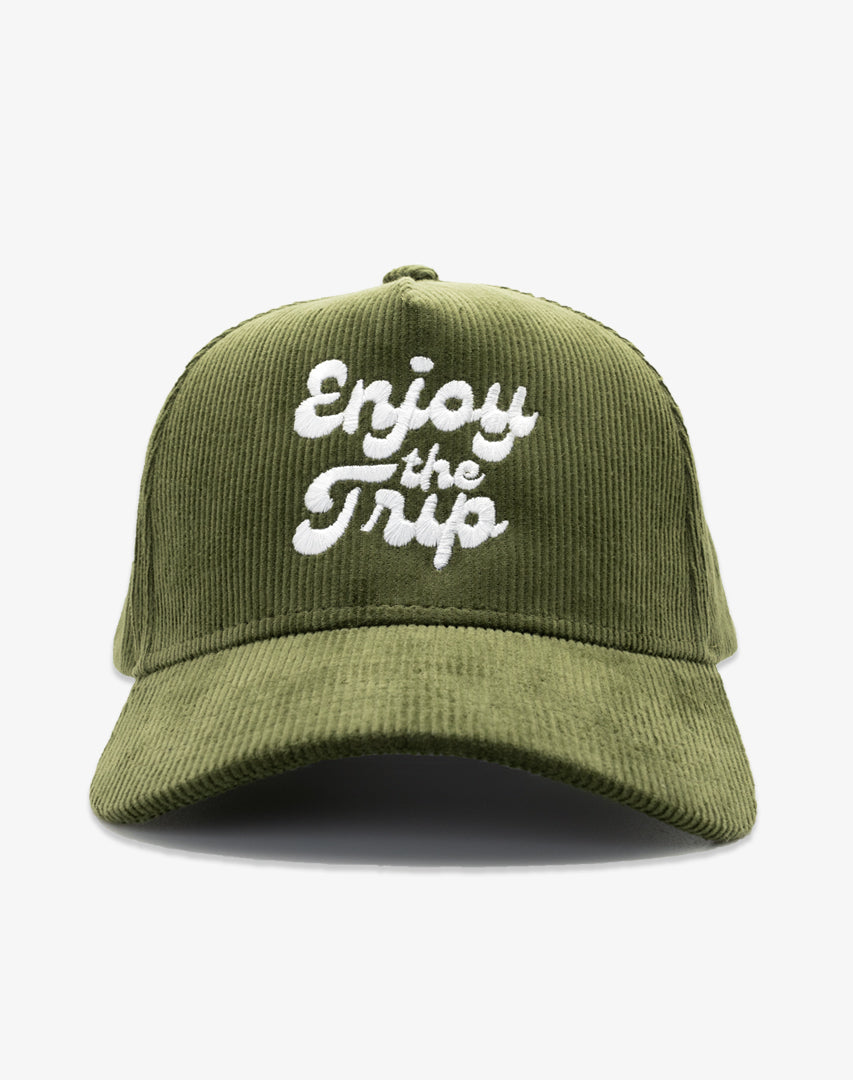 DIPPED Enjoy the Trip Olive 5 Panel Cord Snapback