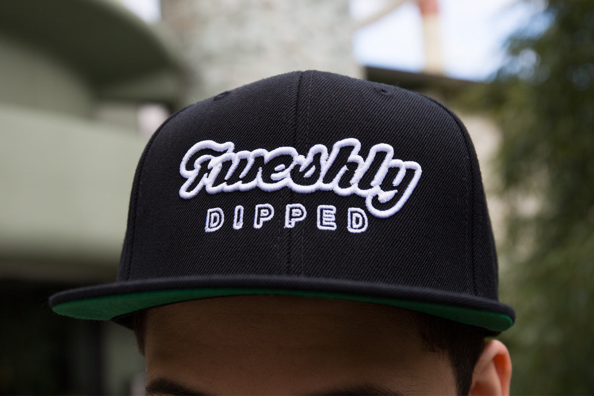 Fweshly Dipped Black Logo Snapback