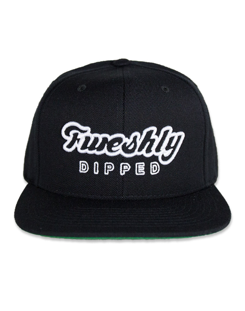 Fweshly Dipped black logo snapback