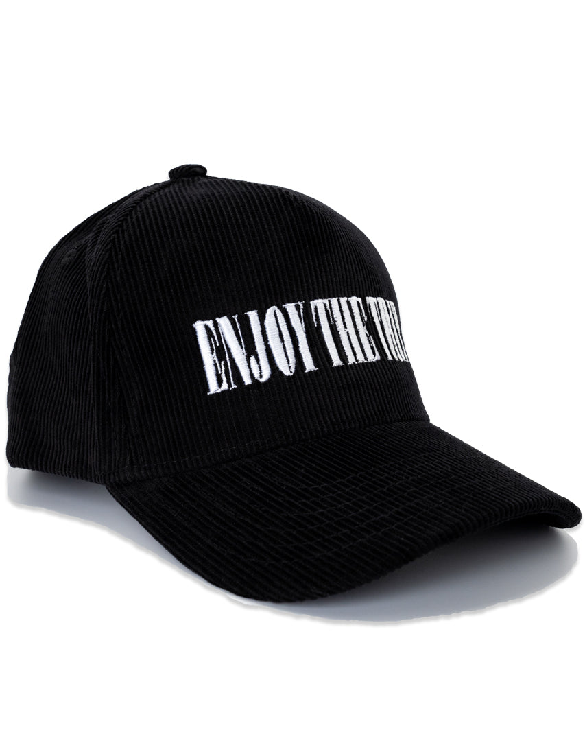 DIPPED Enjoy the Trip Typeface Black 5-panel cord snapback