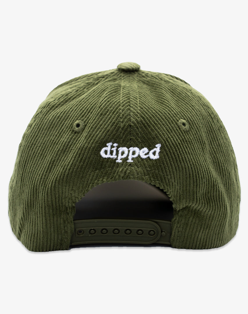 DIPPED Enjoy the Trip Olive 5 Panel Cord Snapback