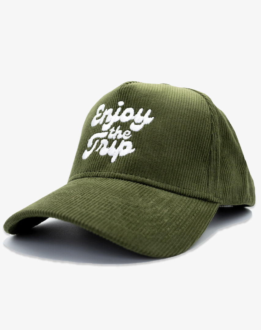 DIPPED Enjoy the Trip Olive 5 Panel Cord Snapback