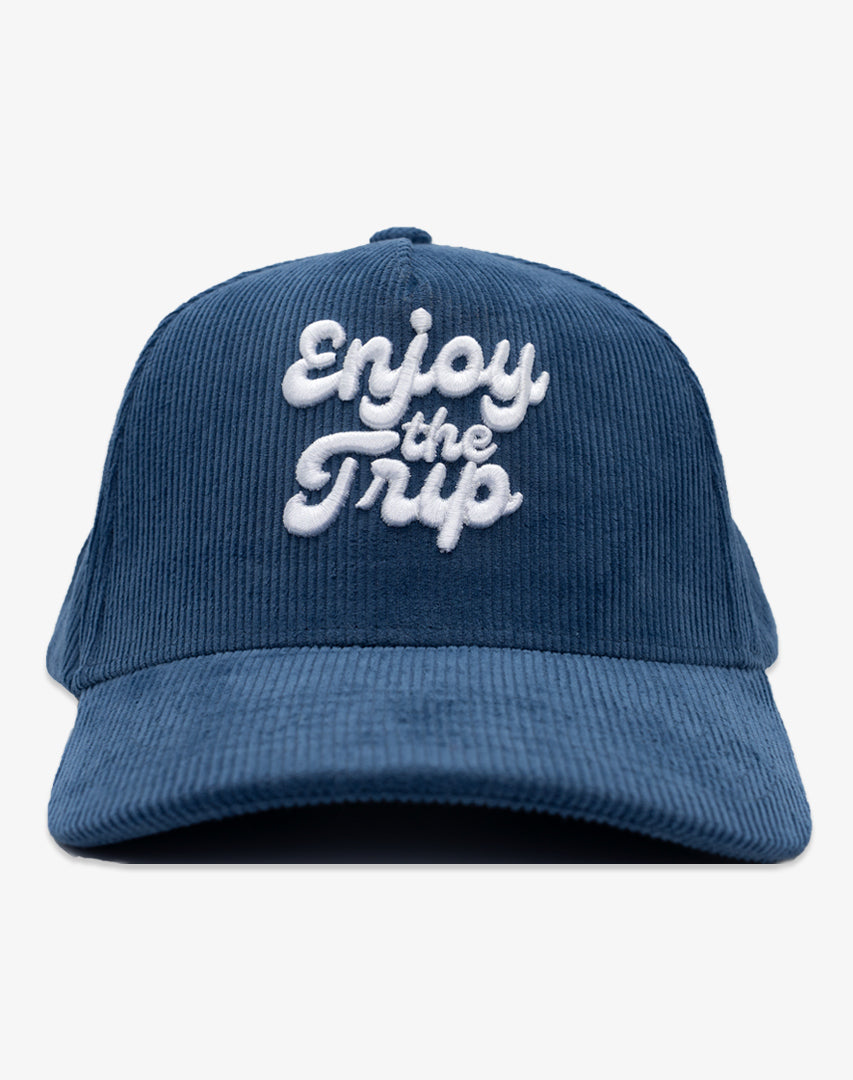 Enjoy the Trip Puff Logo Cord Snapback - Slate Blue