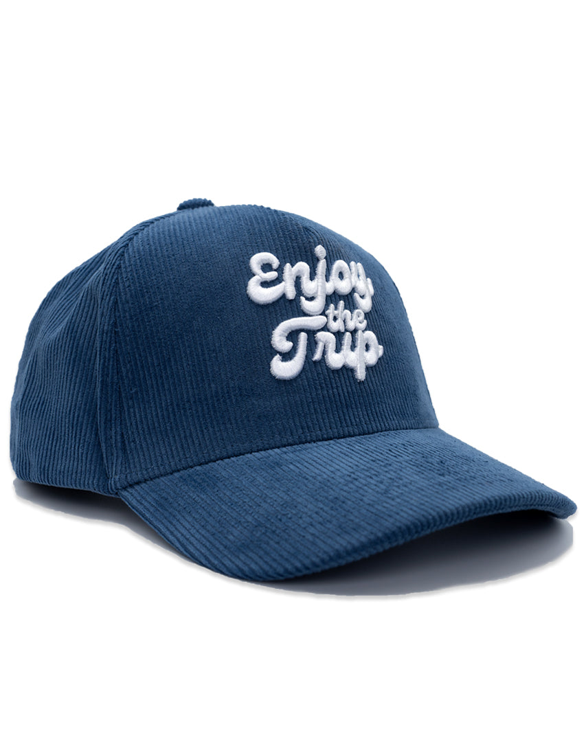 Enjoy the Trip Puff Logo Cord Snapback - Slate Blue
