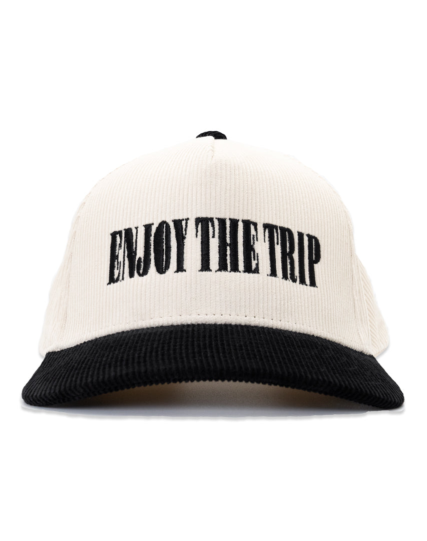 DIPPED Enjoy the Trip Typeface Stone/ Black 5-panel cord snapback