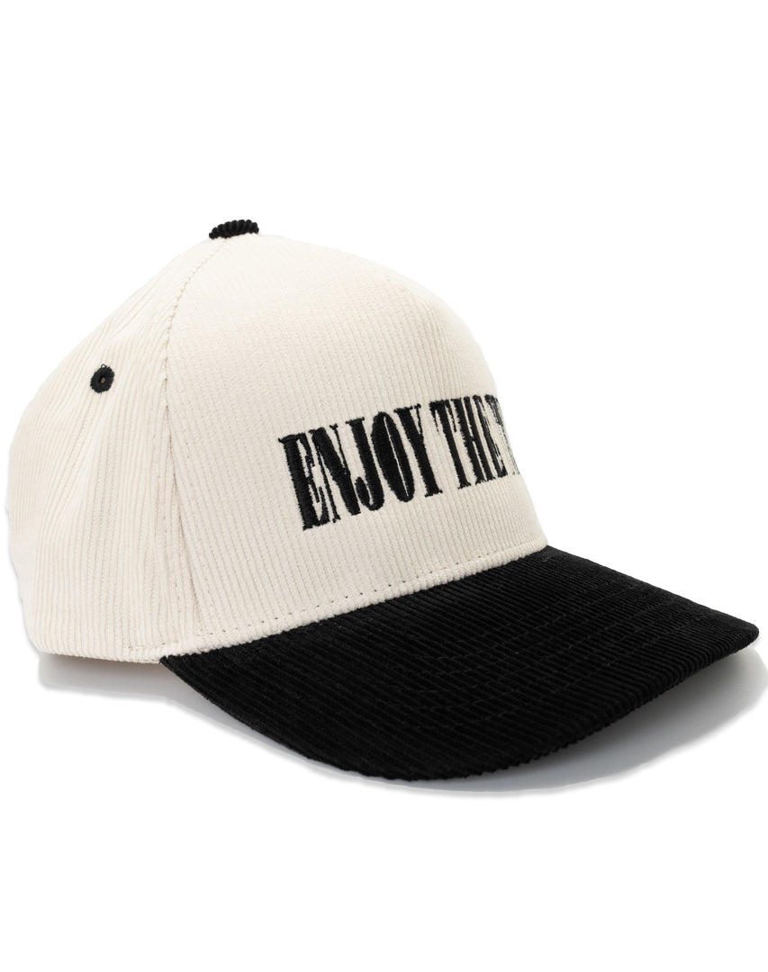 DIPPED Enjoy the Trip Typeface Stone/ Black 5-panel cord snapback