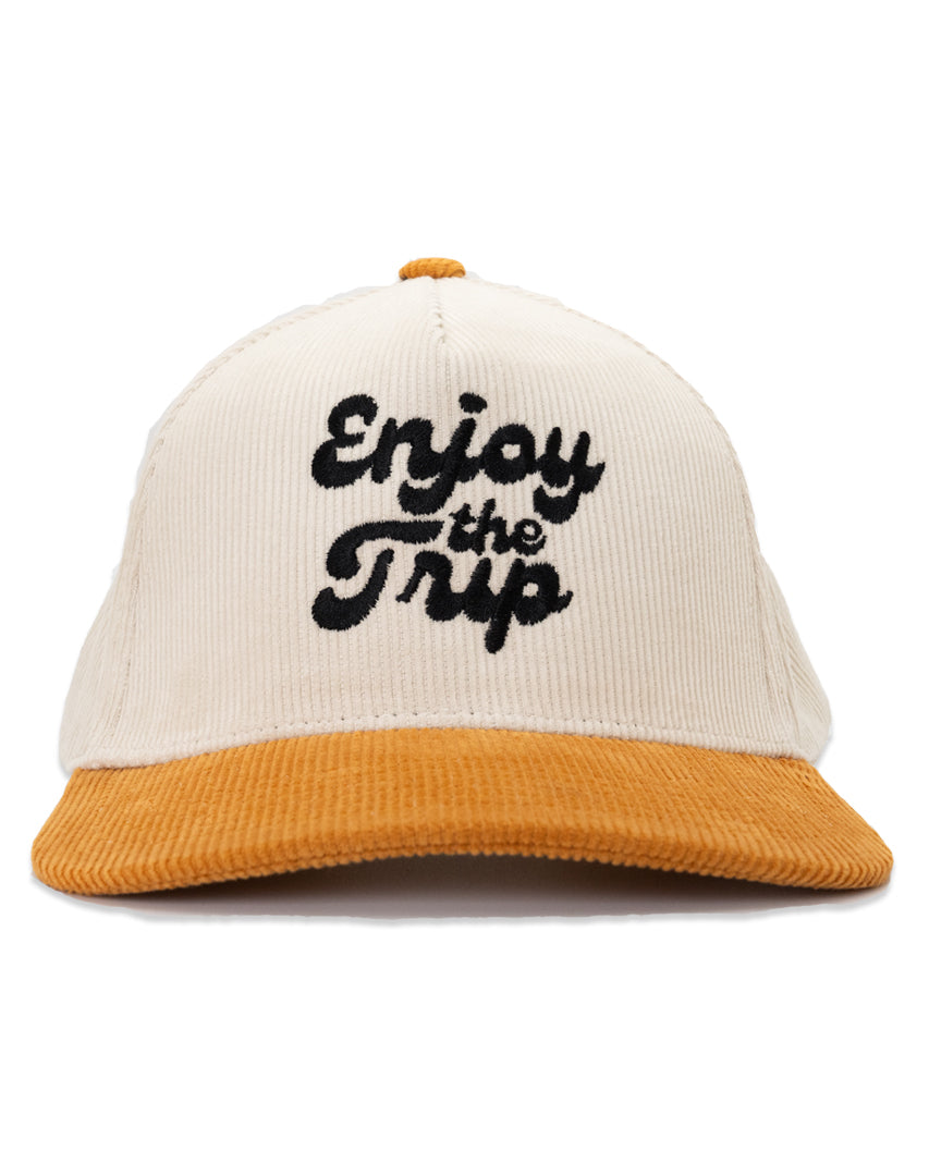 2 Tone Cord Snapback with Enjoy the Trip on the front