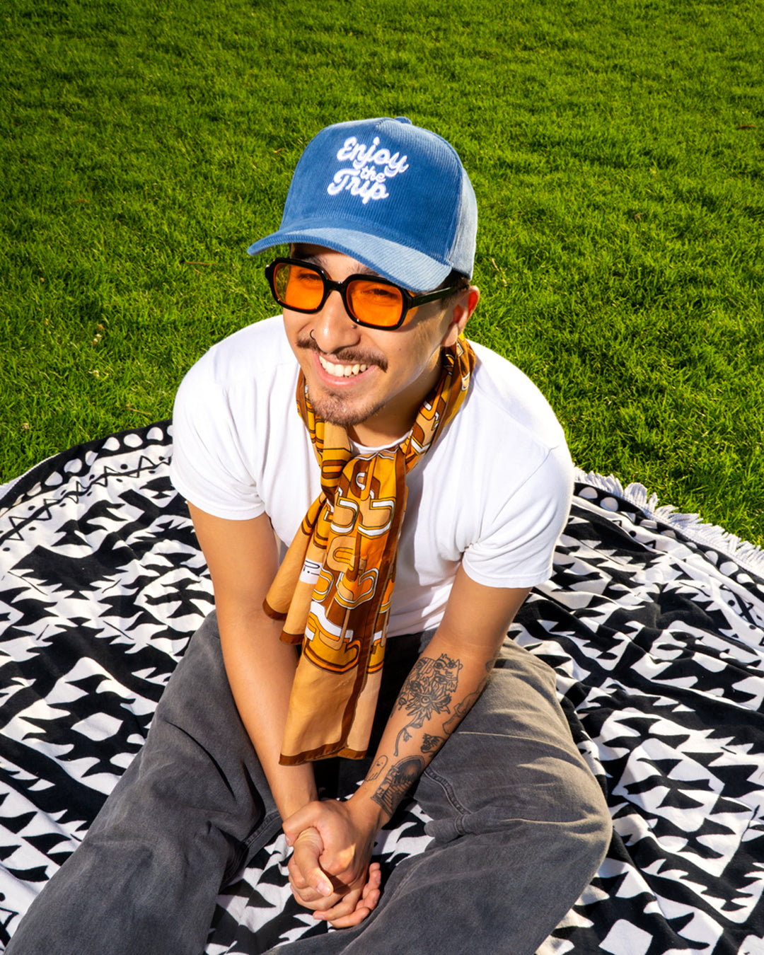 Enjoy the Trip Slate Blue Cord 5-Panel