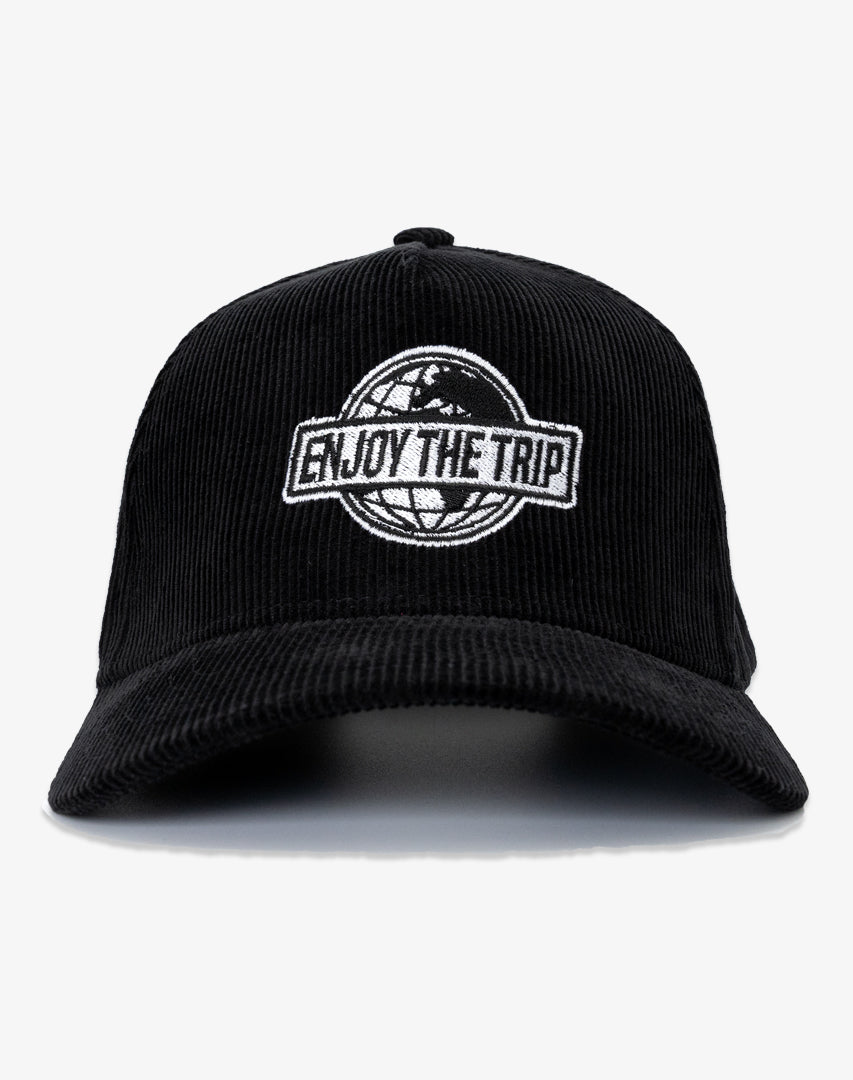 DIPPED Enjoy the Trip Globe Black 5-panel cord snapback