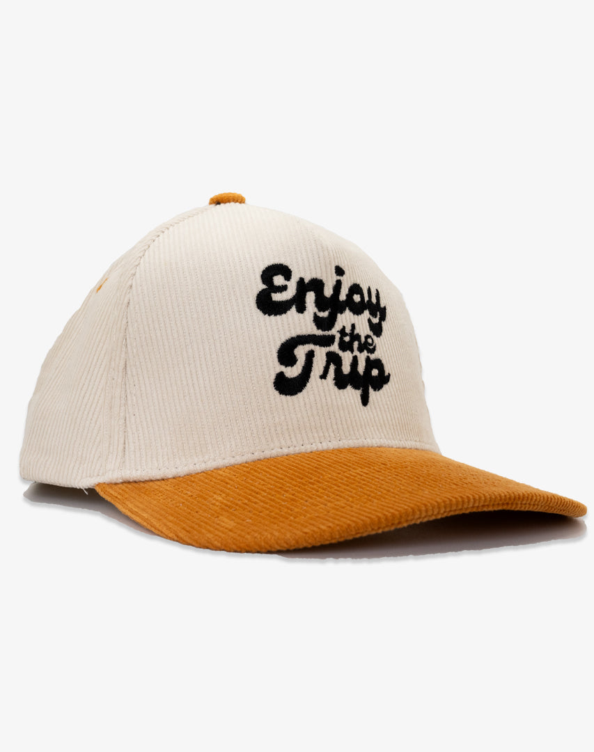 DIPPED Enjoy the Trip Stone/ Gold 5-panel cord snapback