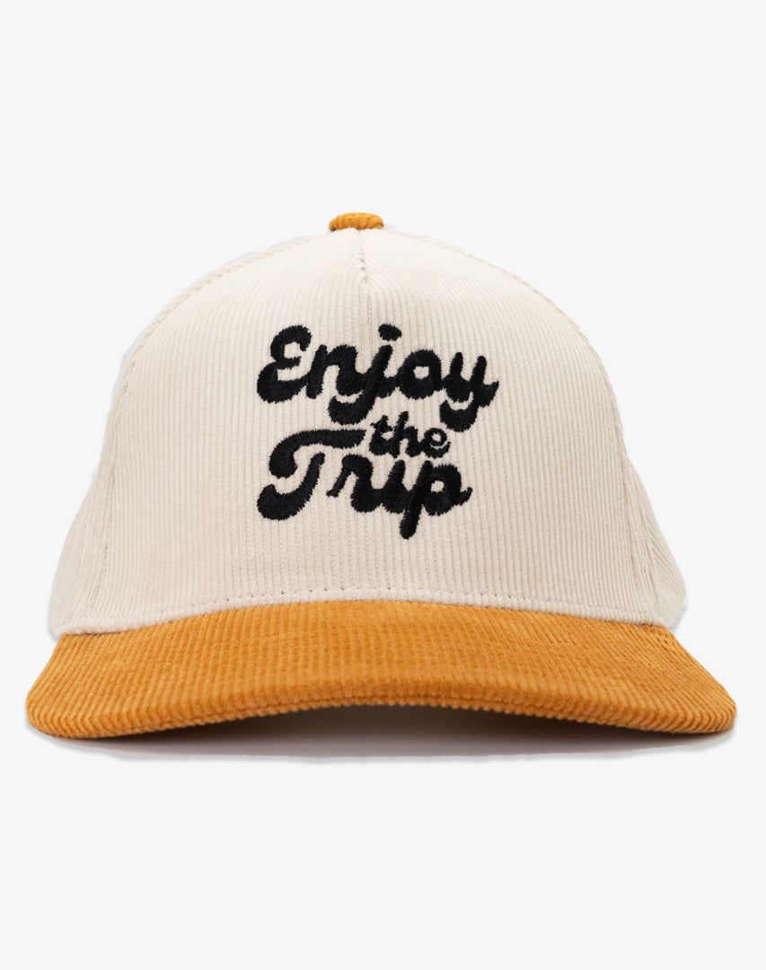 DIPPED Enjoy the Trip Stone/ Gold 5-panel cord snapback