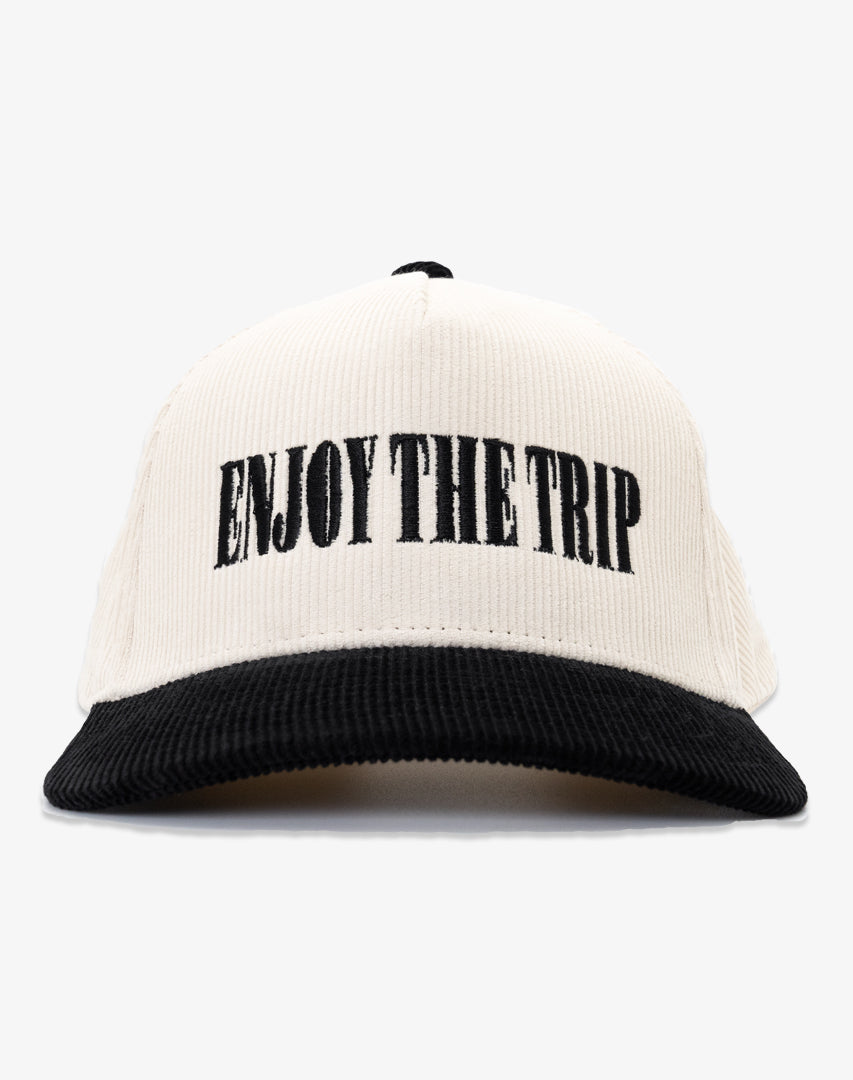 DIPPED Enjoy the Trip Typeface Stone/ Black 5-panel cord snapback