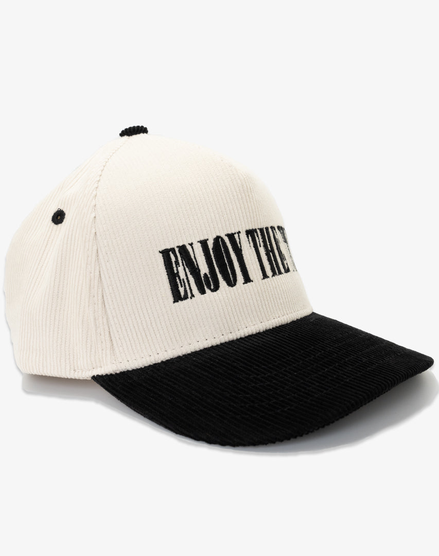 DIPPED Enjoy the Trip Typeface Stone/ Black 5-panel cord snapback