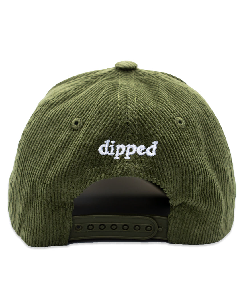 DIPPED Enjoy the Trip Olive 5 Panel Cord Snapback