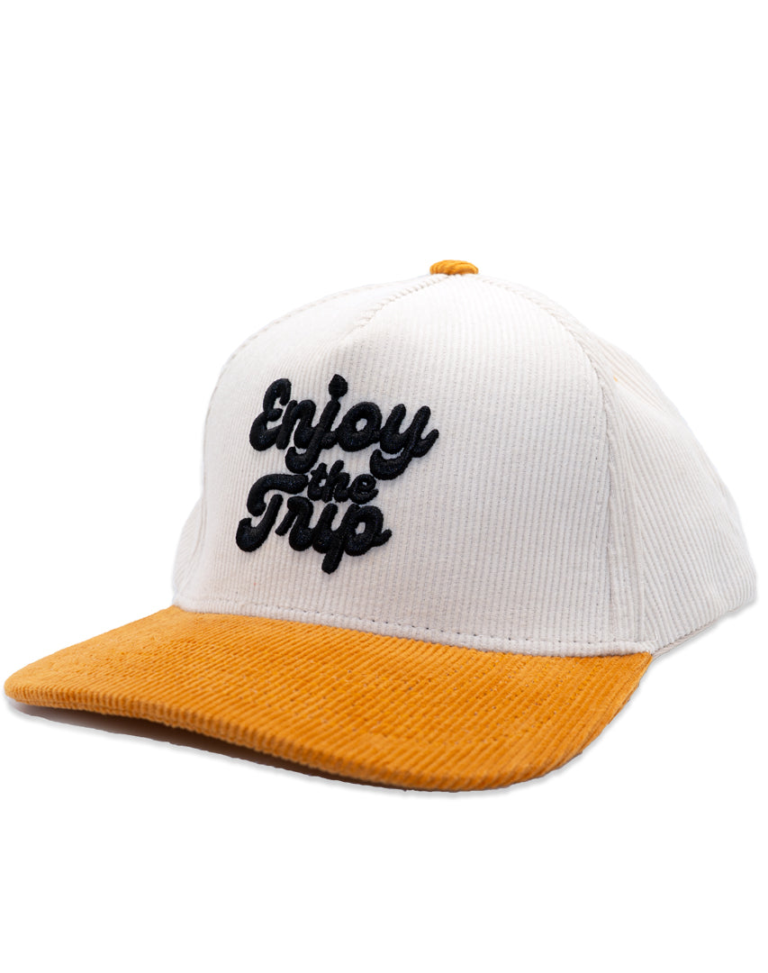 2 Tone Cord Snapback with Enjoy the Trip on the front