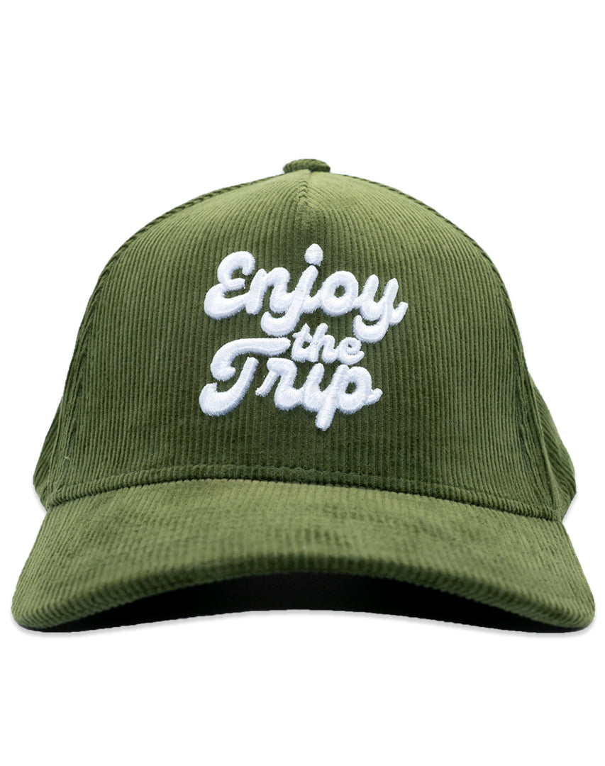 Enjoy the Trip 5-Panel Cord Snapback - Olive