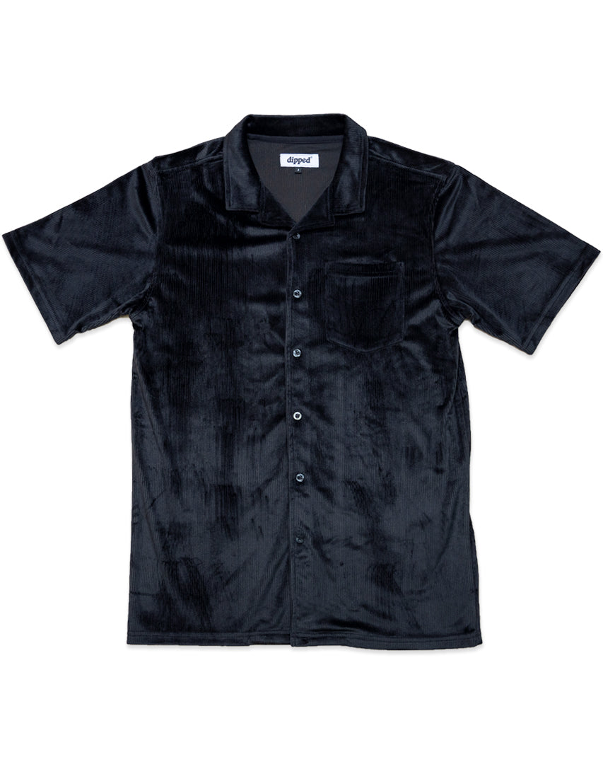 DIPPED® Movement Velour Button Up - Black