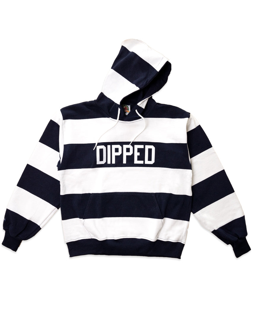 DIPPED® Navy Stripe Rugby Hoodie