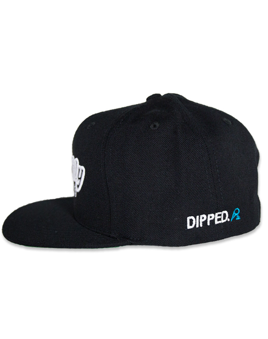 Fweshly Dipped black logo snapback