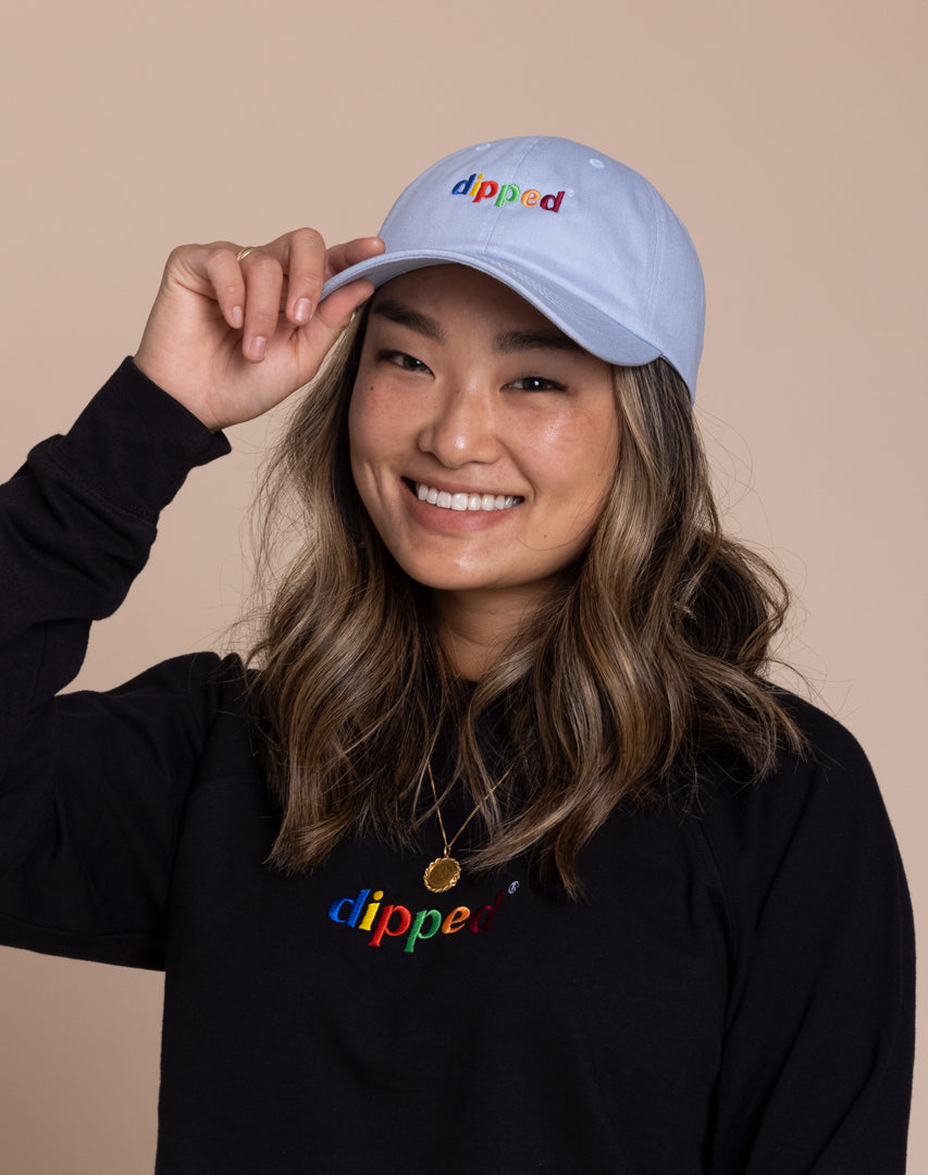 dipped skyblue colors dad hat