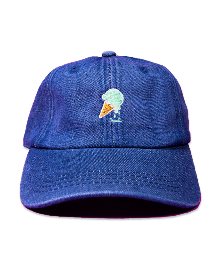 denim ice cream cone dad hat