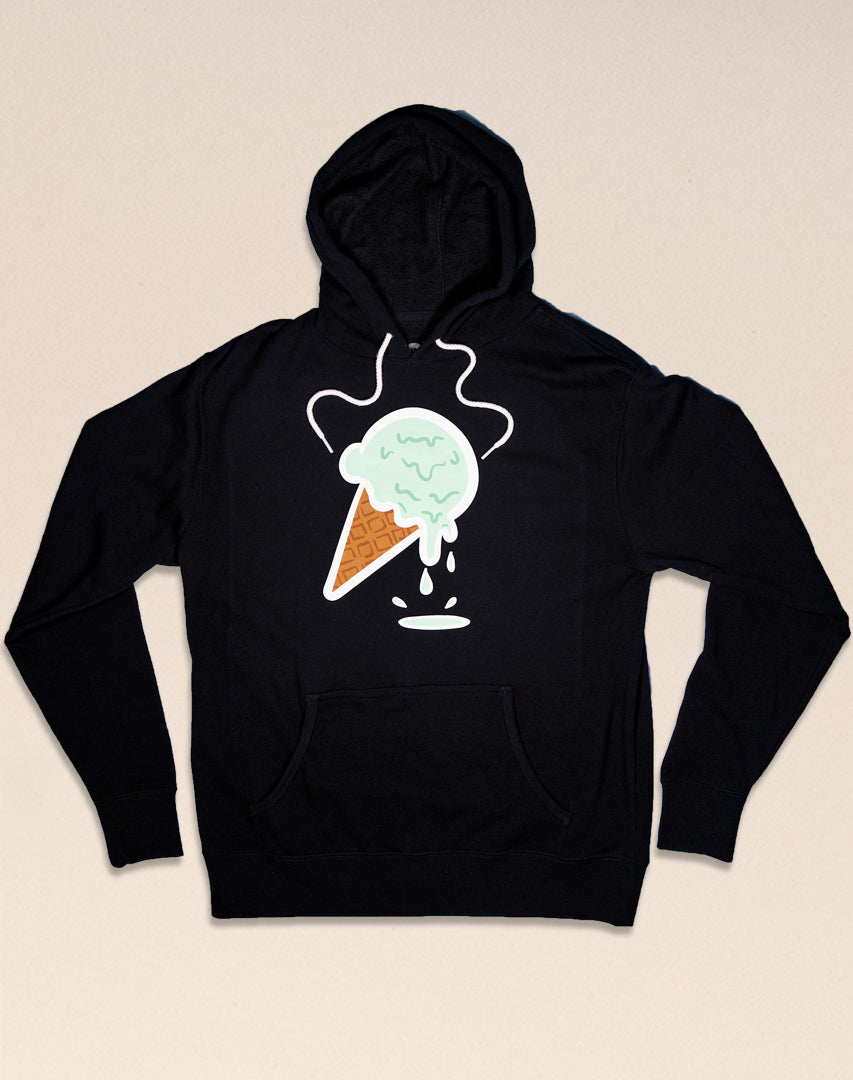 dipped mint ice cream black hoodie
