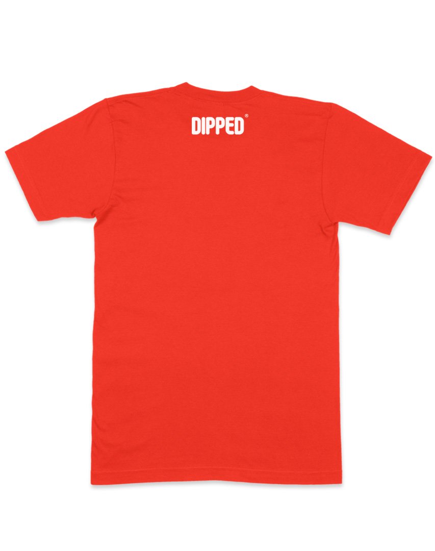 dipped red scuba diver shirt